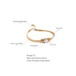Trendy Bling Snake Chain Bracelet: Fashion Cubic Zirconia Texture, Stainless Steel Bangle for Women, PVD Gold Color, Statement Jewelry