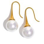 Elegant Imitation Pearls Stainless Steel Geometric Earrings - Bright, Daily Stylish, Korean Style Trendy Ladies Jewelry Gift
