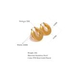 Cozy Minimalist Hollow Hoop Huggie Earrings - Stainless Steel, 18k Gold Plated, Waterproof