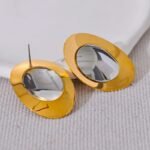 Statement Stainless Steel Smooth Stud Earrings - High-Quality Polished Jewelry, Waterproof, 18K PVD Plated