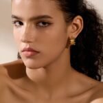 French Fashion 18k Gold-Plated C-Shape Hoop Earrings - High-Quality, Geometry Charm, Waterproof