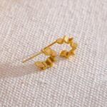 Geometric Star Small Hoop Earrings - Stainless Steel, Golden, Minimalist, Rust-Proof, Trendy Charm
