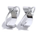New Stainless Steel Irregular Geometric Huggie Earrings - Allergy-Preventive, Metal Statement, Unusual Jewelry, Gala Gift