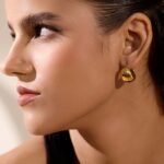 Chunky Geometric Unusual Earrings - Stainless Steel, Charm, Personalized, Rust-Proof, 18K Gold Color