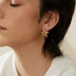 Stainless Steel Star Texture Fashion Stud Earrings - 18K Gold Color, Waterproof Charm, Metal Trendy Basic Jewelry for Women, Bijoux