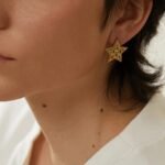 Stainless Steel Star Texture Fashion Stud Earrings - 18K Gold Color, Waterproof Charm, Metal Trendy Basic Jewelry for Women, Bijoux