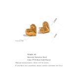 Gold Color Heart Stud Earrings - Stainless Steel, 18K PVD Plated, Waterproof, Charm Jewelry for Women