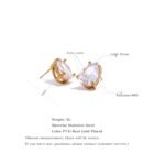 Gold-Plated Water Drop Stud Earrings with AAA Cubic Zirconia - Stylish and Waterproof Jewelry