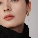 Asymmetrical Natural Pearl Dangle Earrings - Stainless Steel, Golden Metal, Geometric Accessories, Bijoux Femme Fashion Jewelry