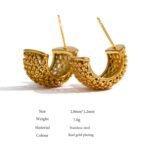 Material: Stainless Steel Design: Unusual Earrings, Statement Metal Style: Golden Geometric Target Audience: Women Type: Stud Charm Jewelry
