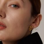 Golden Flower Stud Earrings - Stainless Steel, Simple Texture, New Floral Modern Jewelry for Women, Fashionable and Waterproof