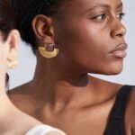 Vintage Fan Crystal Statement Stud Earrings - Stainless Steel Fashion Jewelry for Women