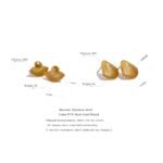 Stainless Steel Shell Cast Minimalist Stud Earrings - 18K Gold Color Plated, Waterproof