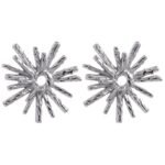 Fashion Stainless Steel Fireworks Flower Geometric Hollow Stud Earrings - Personalized Charm, Anti-Allergic Chic Jewelry Gift