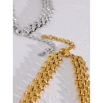 Statement Cuban Chain Set - Waterproof 18K Gold Plated Stainless Steel Metal Necklace and Bracelet