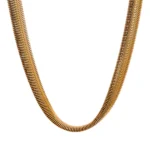 Hip Hop Geometric Necklace - Stainless Steel Chain, Metal Gold Color, Punk Style