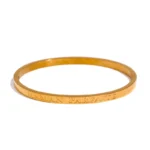 Classic Fashion Waterproof Bracelet - 60mm High-Quality Stainless Steel, Round Smooth Words, 18K Gold Plated Bangle