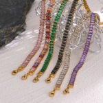 Waterproof Stainless Steel Bracelet - Colorful AAA Cubic Zirconia, Luxury Bling