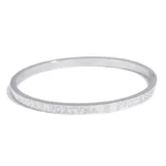 Classic Fashion Waterproof Bracelet - 60mm High-Quality Stainless Steel, Round Smooth Words, 18K Gold Plated Bangle