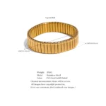 Trendy Personalized Bracelet - Waterproof Wide Chain, Metal Stainless Steel, Gold Platinum Plated Wrist Bangle for Women