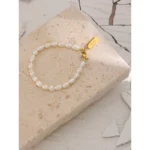 High-Quality Stainless Steel Bracelet - Stylish Chain with Natural Pearl Accents, LOVE Women's Bracelet, Fashionable Jewelry