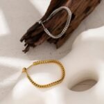 Minimalist Chain Bracelet: Stainless Steel, Statement 18K Metal - Trendy Jewelry for Girls