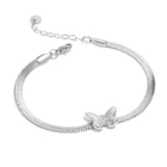 Butterfly and Snake Chain Bangle: Trendy Stainless Steel Golden Bracelet, Waterproof Jewelry for Girls, New Gift