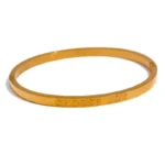 Classic Fashion Waterproof Bracelet - 60mm High-Quality Stainless Steel, Round Smooth Words, 18K Gold Plated Bangle