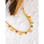 Exquisite Butterfly Anklet: Colorful Cubic Zirconia Drop Chain, Stainless Steel 18K Gold Color Bracelet, Trendy Jewelry