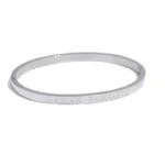 Classic Fashion Waterproof Bracelet - 60mm High-Quality Stainless Steel, Round Smooth Words, 18K Gold Plated Bangle