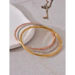 Classic Round Bracelet - 3.0*60/65mm Stainless Steel, 18K PVD Plated Bangle