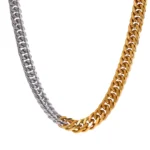 Minimalist Metallic Texture Necklace - 316L Stainless Steel Chain, 18K PVD Plated