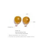 Geometric Imitation Pearls Stud Earrings - 316L Stainless Steel, Golden Texture, 18K PVD Plated