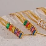 Colorful Cubic Zirconia Tassel Drop Earrings: Stainless Steel, Long Dangle, Daily Pendant Ear Jewelry, Party for Women