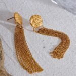 Long Tassel Drop Earrings: Stainless Steel, Waterproof, Women's Temperament Fashion Jewelry, Gold Color, Bijoux 1