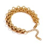 Adjustable Cuban Chain Bracelet: Stainless Steel 18K Gold Plated Metal Width - Fashion Statement Trendy Jewelry for a Stylish Look
