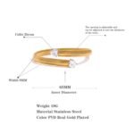 Fashion Heart Cubic Zirconia Bracelet: Stretch Metal Stainless Steel, Open Texture, Waterproof, 18K Gold Color Jewelry