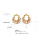 Exquisite Imitation Pearls Geometric Stud Earrings - Stainless Steel, 18K PVD Gold Plated, Trendy Charm
