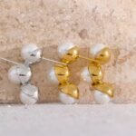 New Imitation Pearls Unique Stud Earrings: Stainless Steel, Gold Color, Korean Fashion, Women's Romantic Charms Jewelry