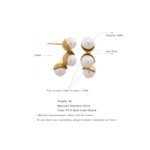 Imitation Pearls Geometric Stud Earrings: Stainless Steel, Unusual, 18k Gold Color Texture, Charm Fashion, Korean Jewelry Gift