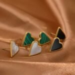 Heart Stud Earrings: Acrylic Shell, Stainless Steel Jewelry, Fashion Trendy Women's Earrings Gift