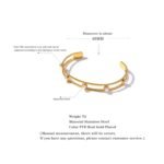 Imitation Pearls Cuff Bracelet: New 18K Gold Color Stainless Steel, Open Design, Waterproof Statement, Stylish Jewelry Gift