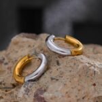 Chic Geometric Round Hoop Earrings: Stainless Steel, Gold/Silver, Trendy Fashion Charm, Women's Temperament Jewelry