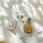 Trendy Avocado Stud Earrings: Stainless Steel, Women's Statement, Natural Shell Jewelry