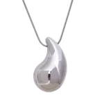 Trendy Waterproof Stainless Steel Big Water Droplet Necklace - Hot Fashion Accessory