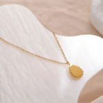 Stylish Chain: Golden Water Drop Pendant Collar Necklace - Stainless Steel Jewelry
