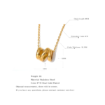Trendy Metal Bijoux Gift: Stylish Geometric Hollow Cast Pendant Stainless Steel Collar Necklace for Women - Waterproof Jewelry