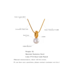 Golden Stainless Steel Necklace with Shell Imitation Pearls Pendant – Korean High-Quality Women’s Jewelry Gift