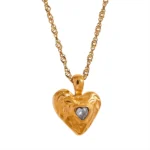 Fashionable Stainless Steel Heart Love Pendant Necklace - Waterproof Jewelry Gift