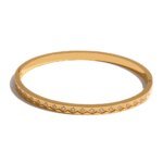 Trendy 60mm Stainless Steel Bangle Bracelet – Fashion Cast, Cubic Zirconia, 18K PVD Gold Plated Statement Jewelry for Women